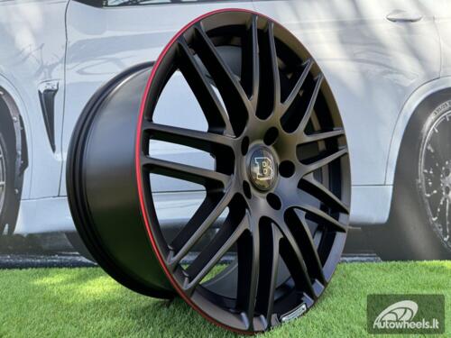 Ratlankis R20x9.5  5X130  ET  33  84.1  8102  Black Half Matt+Red Lip (BLHMRL)  For MER  (K3)  (STYLE BRABUS )