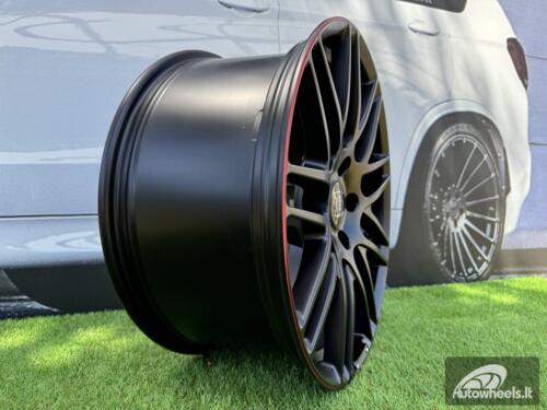 Ratlankis R20x9.5  5X130  ET  33  84.1  8102  Black Half Matt+Red Lip (BLHMRL)  For MER  (K3)  (STYLE BRABUS )