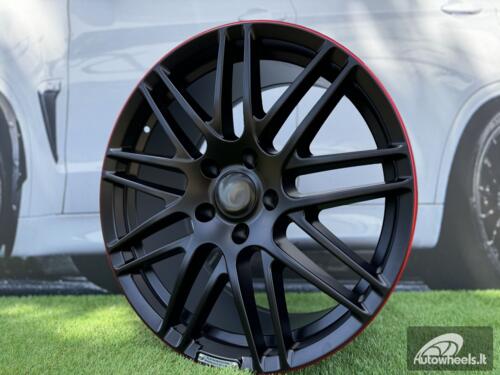 Ratlankis R20x9.5  5X130  ET  50  84.1  8102  Black Half Matt+Red Lip (BLHMRL)  For MER  (K3)  (STYLE BRABUS )