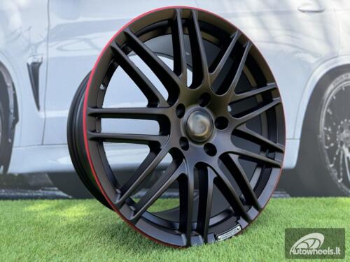 Ratlankis R20x9.5  5X130  ET  50  84.1  8102  Black Half Matt+Red Lip (BLHMRL)  For MER  (K3)  (STYLE BRABUS )