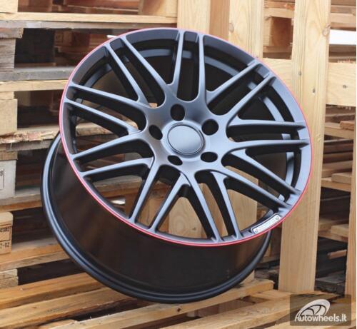 Ratlankis R20x9.5  5X130  ET  50  84.1  8102  Black Half Matt+Red Lip (BLHMRL)  For MER  (K3)  (STYLE BRABUS )