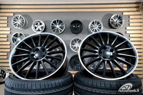 Ratlankis R19x8  5X112  ET  45  66.6  A1020  Black Half Matt+Polished Lip (BLHMPL)  For MER  (P)  (Rear+Front)