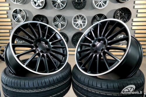 Ratlankis R19x8  5X112  ET  45  66.6  A1020  Black Half Matt+Polished Lip (BLHMPL)  For MER  (P)  (Rear+Front)