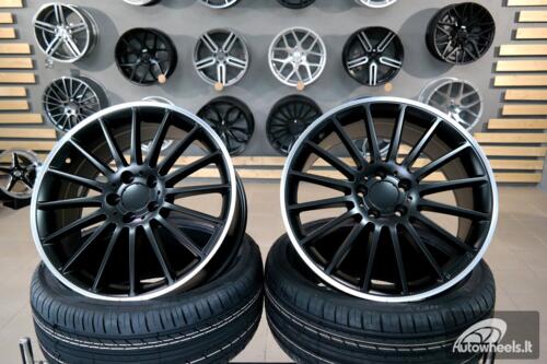 Ratlankis R19x9  5X112  ET  54  66.6  A1020  Black Half Matt+Polished Lip (BLHMPL)  For MER  (Z1+P)  (Rear+Front)