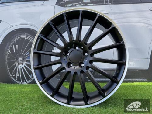 Ratlankis R18x8  5X112  ET  45  66.6  A1020  (SSA05)  Black Half Matt+Polished Lip (BLHMPL)  For MER  (Z7)  (Rear+Front)