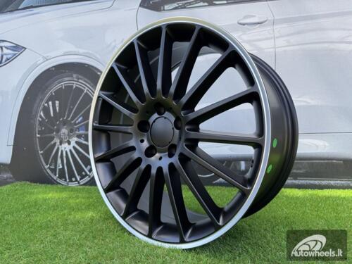 Ratlankis R18x8  5X112  ET  45  66.6  A1020  (SSA05)  Black Half Matt+Polished Lip (BLHMPL)  For MER  (Z7)  (Rear+Front)