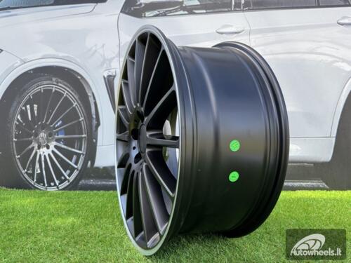 Ratlankis R18x8  5X112  ET  45  66.6  A1020  (SSA05)  Black Half Matt+Polished Lip (BLHMPL)  For MER  (Z7)  (Rear+Front)