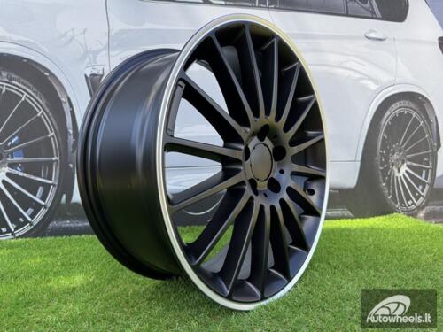 Ratlankis R18x8  5X112  ET  45  66.6  A1020  (SSA05)  Black Half Matt+Polished Lip (BLHMPL)  For MER  (Z7)  (Rear+Front)