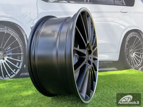 Ratlankis R18x8  5X112  ET  45  66.6  A1020  (SSA05)  Black Half Matt+Polished Lip (BLHMPL)  For MER  (Z7)  (Rear+Front)