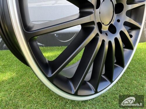 Ratlankis R18x8  5X112  ET  45  66.6  A1020  (SSA05)  Black Half Matt+Polished Lip (BLHMPL)  For MER  (Z7)  (Rear+Front)