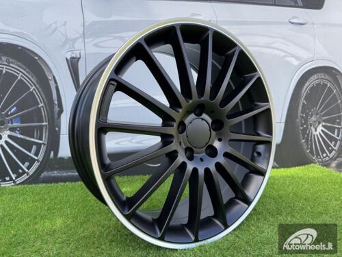 Ratlankis R18x8  5X112  ET  45  66.6  A1020  (SSA05)  Black Half Matt+Polished Lip (BLHMPL)  For MER  (Z7+Z2)  (Rear+Front)