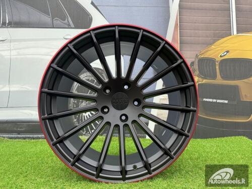 Ratlankis R20x10.5  5X130  ET  40  84.1  A1227  (HX010)  Black Half Matt+Red Lip (BLHMRL)  For HAXER  (K4)  ()