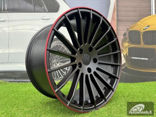 Ratlankis R20x10.5  5X130  ET  40  84.1  A1227  (HX010)  Black Half Matt+Red Lip (BLHMRL)  For HAXER  (K4)  ()
