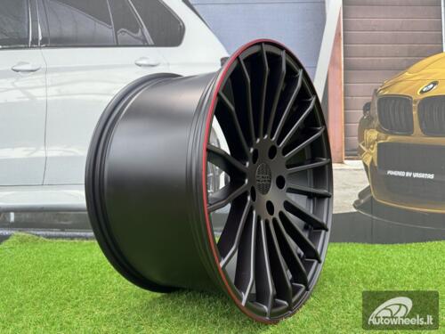 Ratlankis R20x10.5  5X130  ET  40  84.1  A1227  (HX010)  Black Half Matt+Red Lip (BLHMRL)  For HAXER  (K4)  ()