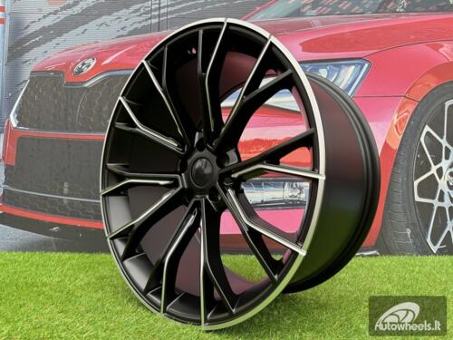 Ratlankis R19x8.5  5X112  ET  25  66.6  A5385  (XFE290)  Black Half Matt (BLHM)  For BMW  (K4+P1)  (Rear+Front (With polished LIP))