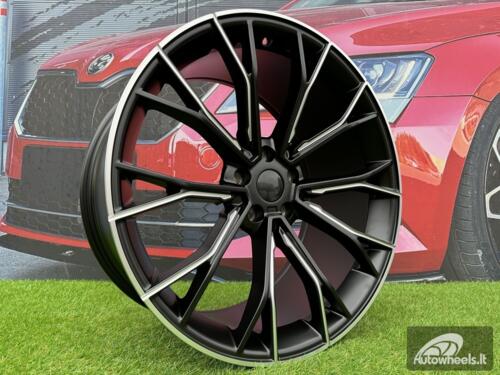 Ratlankis R19x8.5  5X112  ET  25  66.6  A5385  (XFE290)  Black Half Matt (BLHM)  For BMW  (K4+P1)  (Rear+Front (With polished LIP))