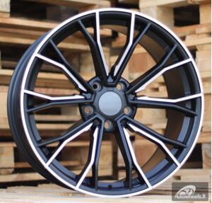 Ratlankis R19x8.5  5X112  ET  25  66.6  A5385  (XFE290)  Black Half Matt (BLHM)  For BMW  (K4+P1)  (Rear+Front (With polished LIP))