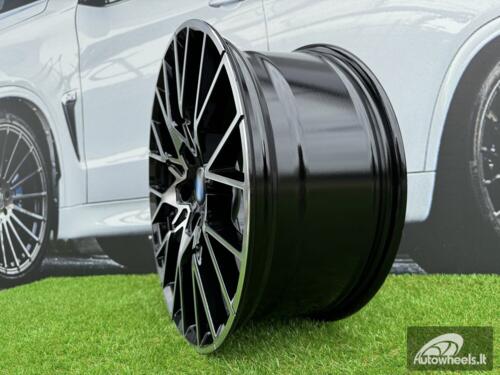 Ratlankis R18x8  5X120  ET  40  72.6  A5479  (BK5441)  Black Polished (MB)  For BMW  (K4)  (Rear+Front)