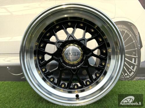 Ratlankis R16x8  10X112/120  ET  15  74.1  A8078  (HX025)  Black+Polished Lip (BLPL)  For HAXER  (P)  (Rear+Front)