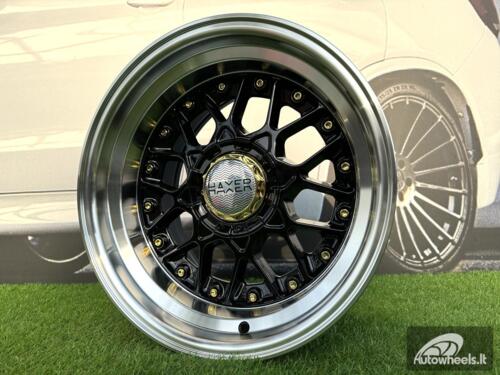 Ratlankis R16x8  10X112/120  ET  15  74.1  A8078  (HX025)  Black+Polished Lip (BLPL)  For HAXER  (P)  (Rear+Front)