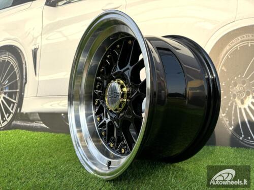Ratlankis R16x8  10X112/120  ET  15  74.1  A8078  (HX025)  Black+Polished Lip (BLPL)  For HAXER  (P)  (Rear+Front)