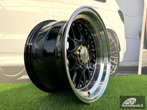 Ratlankis R16x8  10X112/120  ET  15  74.1  A8078  (HX025)  Black+Polished Lip (BLPL)  For HAXER  (P)  (Rear+Front)