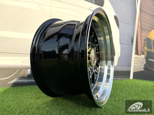 Ratlankis R16x8  10X112/120  ET  15  74.1  A8078  (HX025)  Black+Polished Lip (BLPL)  For HAXER  (P)  (Rear+Front)