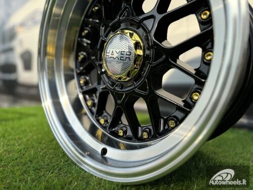 Ratlankis R16x8  10X112/120  ET  15  74.1  A8078  (HX025)  Black+Polished Lip (BLPL)  For HAXER  (P)  (Rear+Front)