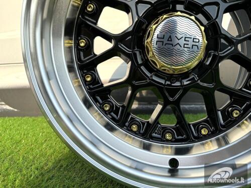 Ratlankis R16x8  10X112/120  ET  15  74.1  A8078  (HX025)  Black+Polished Lip (BLPL)  For HAXER  (P)  (Rear+Front)