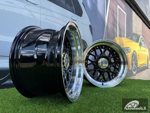 Ratlankis R16x8  10X112/120  ET  15  74.1  A8078  (HX025)  Black+Polished Lip (BLPL)  For HAXER  (P)  (Rear+Front)