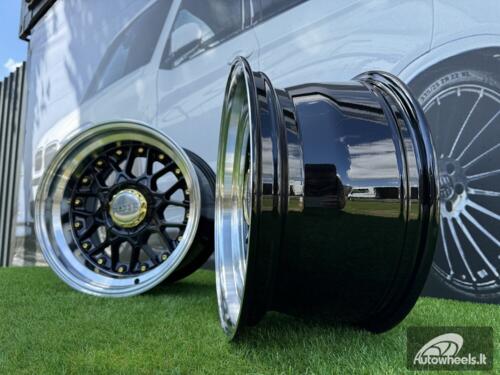 Ratlankis R16x8  10X112/120  ET  15  74.1  A8078  (HX025)  Black+Polished Lip (BLPL)  For HAXER  (P)  (Rear+Front)