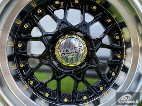 Ratlankis R16x8  10X112/120  ET  15  74.1  A8078  (HX025)  Black+Polished Lip (BLPL)  For HAXER  (P)  (Rear+Front)