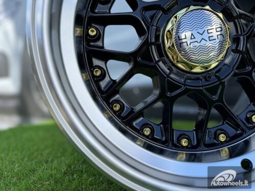 Ratlankis R16x8  10X112/120  ET  15  74.1  A8078  (HX025)  Black+Polished Lip (BLPL)  For HAXER  (P)  (Rear+Front)