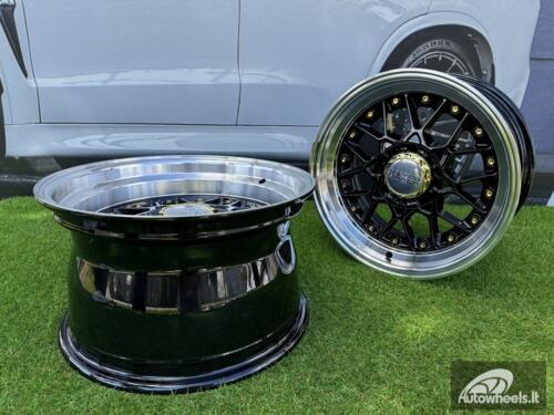 Ratlankis R16x8  10X112/120  ET  15  74.1  A8078  (HX025)  Black+Polished Lip (BLPL)  For HAXER  (P)  (Rear+Front)