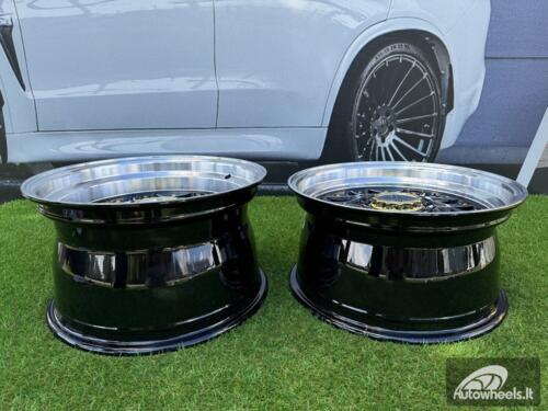 Ratlankis R16x8  10X112/120  ET  15  74.1  A8078  (HX025)  Black+Polished Lip (BLPL)  For HAXER  (P)  (Rear+Front)