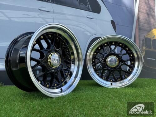 Ratlankis R16x9  8X100/114  ET  ET10  73.1  A8078  (HX025)  Black+Polished Lip (BLPL)  For HAXER  (K3)  (Rear+Front )