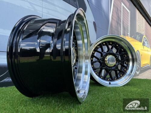 Ratlankis R16x9  8X100/114  ET  ET10  73.1  A8078  (HX025)  Black+Polished Lip (BLPL)  For HAXER  (K3)  (Rear+Front )