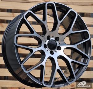 Ratlankis R20x9.5  5X112  ET  35  66.5  AT967  (IN0186)  Black Polished (MB)  For MER  (P1)  (BRABUS Style Rear+Front)