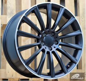 Ratlankis R19x8.5  5X112  ET  38  66.6  B1048  Black Half Matt+Polished Lip (BLHMPL)  For MER  (Z1+Z4)