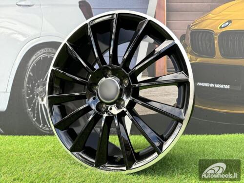 Ratlankis R15x6  5X112  ET  44  66.6  B1048  Black+Polished Lip (BLPL)  For MER  (Z2)  ()