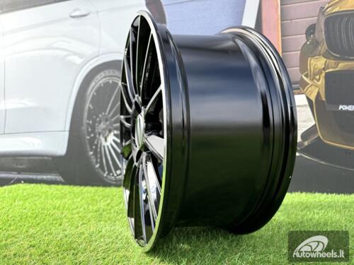 Ratlankis R15x6  5X112  ET  44  66.6  B1048  Black+Polished Lip (BLPL)  For MER  (Z2)  ()