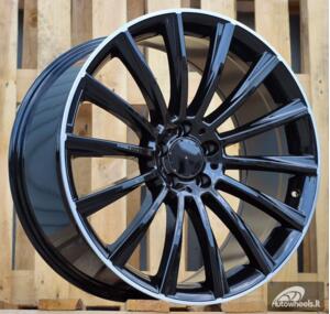 Ratlankis R19x8  5X112  ET  38  66.6  B1048  (IND0236/1241)  Black+Polished Lip (BLPL)  MER  (P1+K7+P2)  (Rear+Front)