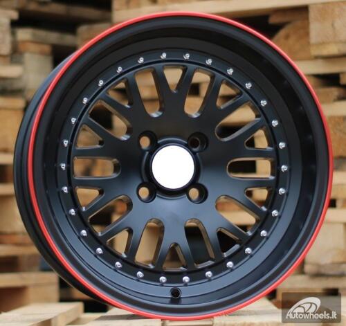 Ratlankis R15x8  4X100  ET  0  73.1  B1160  Black+Red Line (BR)  For RACIN  (P2)