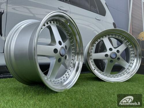 Ratlankis R18x8.5  5X120  ET  30  72.6  B1161  Silver+Polished Lip (SP)  For BMW  (Z6)  (Rear+Front)