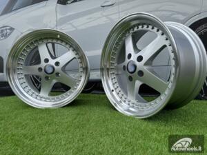 Ratlankis R18x8.5  5X120  ET  30  72.6  B1161  Silver+Polished Lip (SP)  For BMW  (Z6)  (Rear+Front)