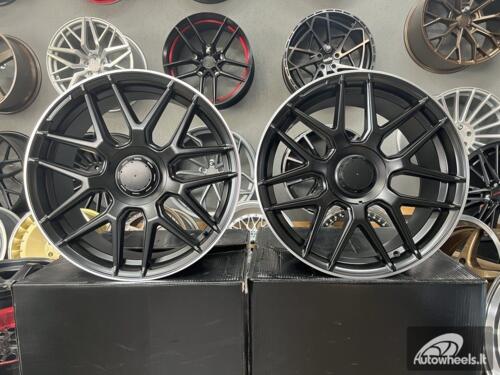 Ratlankis R19x9.5  5X112  ET  43  66.6  B1258  Black Half Matt+Polished Lip (BLHMPL)  For MER  (Z1)  (Rear+Front)