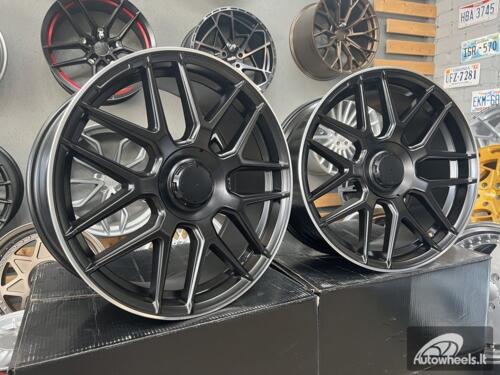 Ratlankis R19x9.5  5X112  ET  43  66.6  B1258  Black Half Matt+Polished Lip (BLHMPL)  For MER  (Z1)  (Rear+Front)