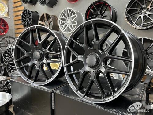 Ratlankis R19x9.5  5X112  ET  43  66.6  B1258  Black Half Matt+Polished Lip (BLHMPL)  For MER  (Z1)  (Rear+Front)