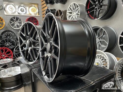 Ratlankis R19x9.5  5X112  ET  43  66.6  B1258  Black Half Matt+Polished Lip (BLHMPL)  For MER  (Z1)  (Rear+Front)