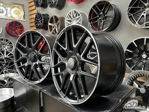 Ratlankis R19x9.5  5X112  ET  43  66.6  B1258  Black Half Matt+Polished Lip (BLHMPL)  For MER  (Z1)  (Rear+Front)